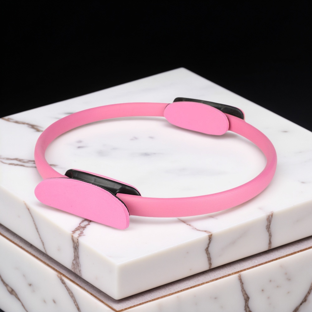 Pilates Yoga Resistance Ring - ห่วงพิลาทิส ห่วงออกกำลังกายพร้อมที่จับกันลื่น อุปกรณ์ออกกำลังกายแบบยืดหยุ่น พกพาสะดวกสำหรับบริหารต้นขา หน้าท้อง และขา