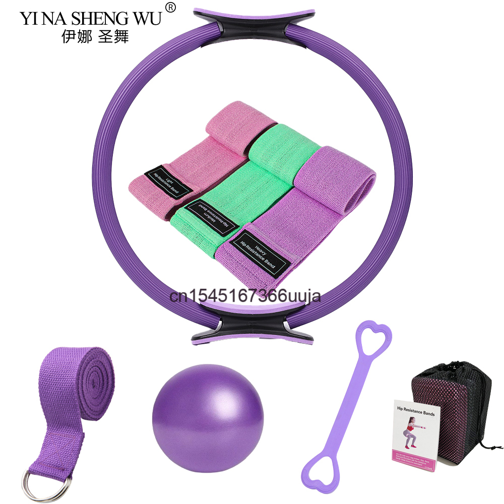 Pilates Yoga Resistance Ring - แหวนพิลาทิส 8 ชิ้นชุดแหวนอุปกรณ์ฟิตเนสหน้าแรกชุดออกกําลังกายโยคะแหวนโยคะเข็มขัดต้านทานอุปกรณ์พิลาทิสอุปกรณ์เสริม