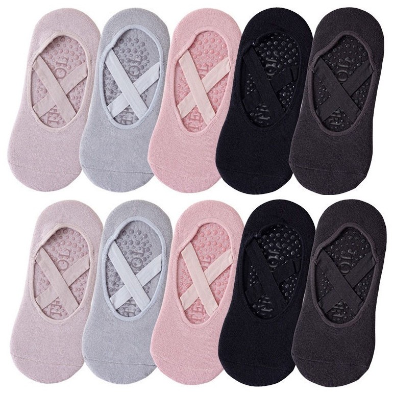 Pilates Yoga Towel - 1/3 คู่ ถุงเท้าโยคะ ผู้หญิง ผ้าฝ้าย ซิลิโคน