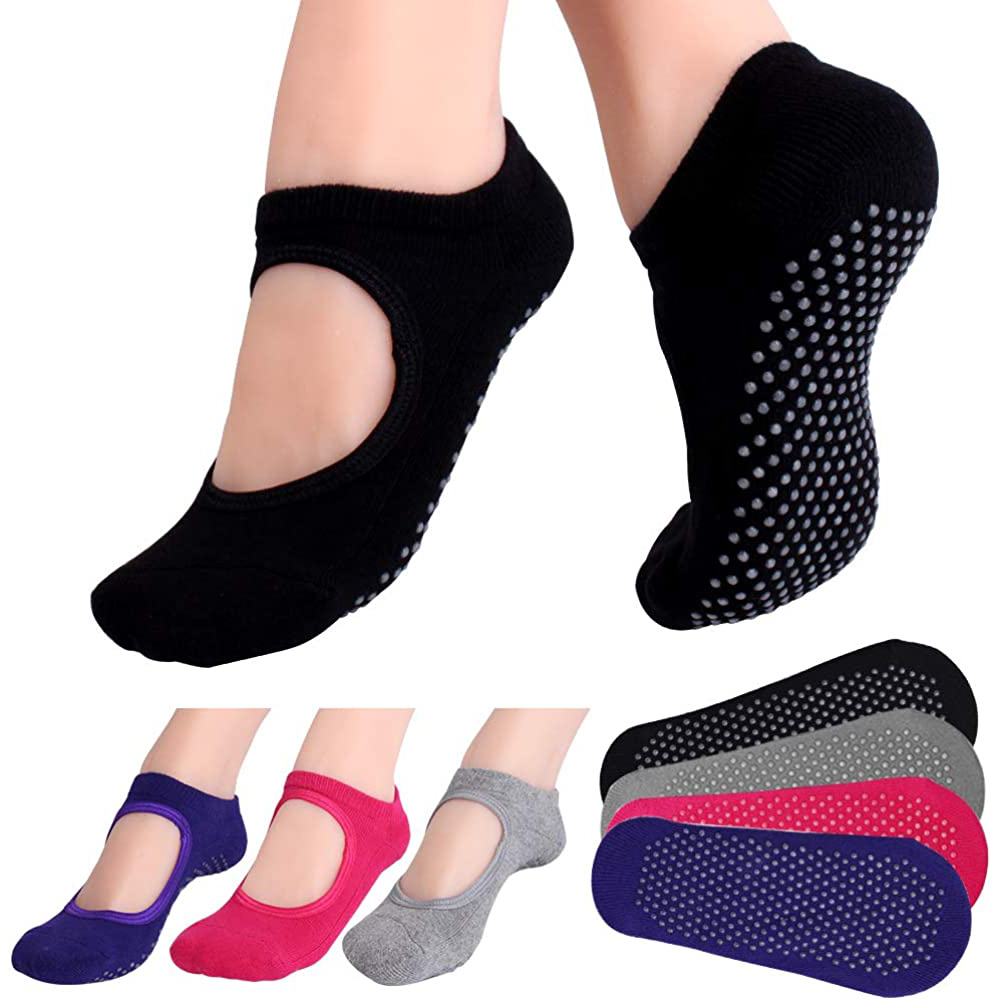 Medias Para Pilates Y Yoga - Backless Non-SLIP ฟิตเนสพิลาทิสถุงเท้าผ้าฝ้ายผู้หญิงกีฬาโยคะถุงเท้าบัลเล่ต์เต้นรํารองเท้าแตะ Barefoot ถุงเท้าออกกําลังกายสําหรับ GYM