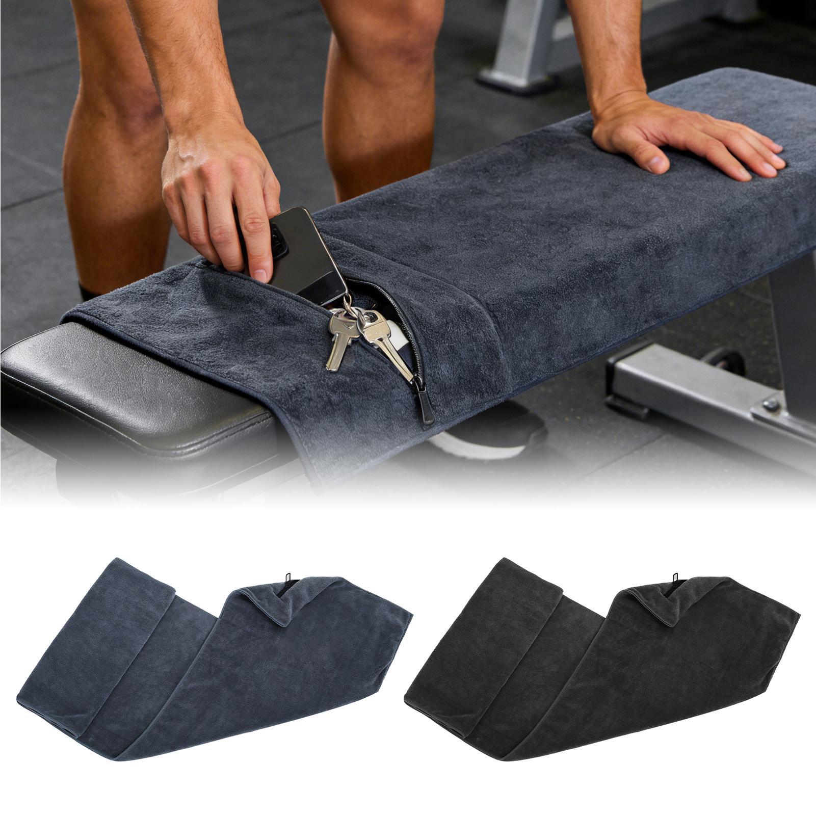 Pilates Yoga Towel - ผ้าขนหนูไมโครไฟเบอร์สำหรับออกกำลังกายพร้อมกระเป๋าซิป ผ้าขนหนูแห้งเร็วสำหรับโยคะ เทนนิส กีฬา ออกกำลังกาย พิลาทิส