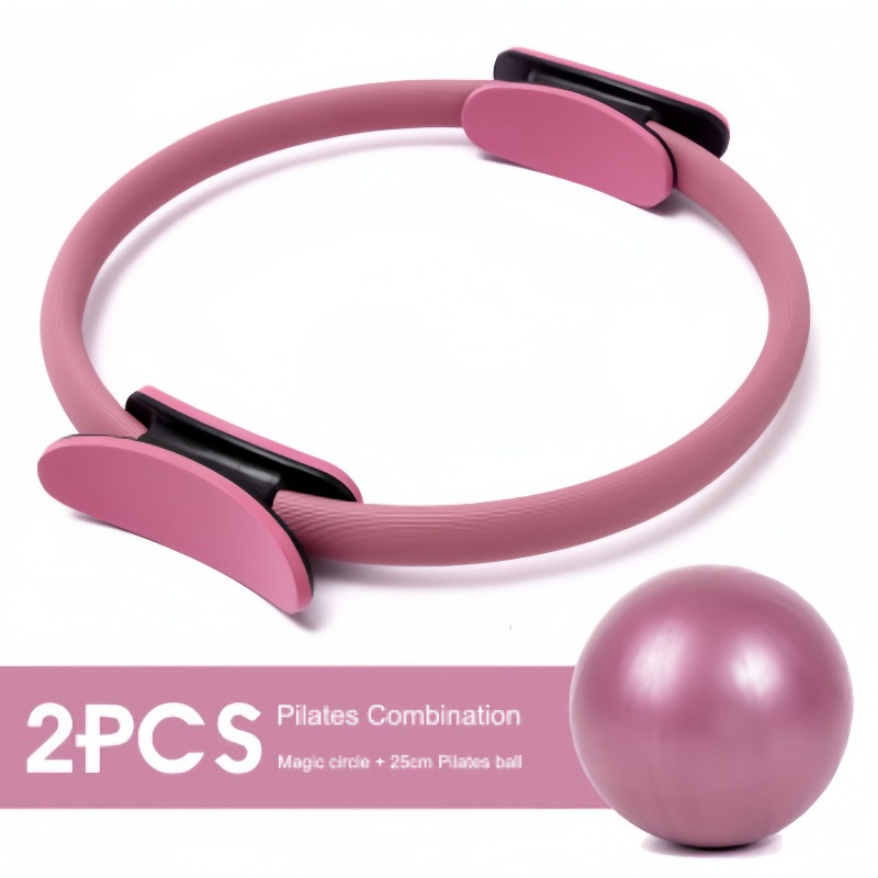 Pilates Yoga Resistance Ring - ชุดวงแหวนโยคะพิลาทิสขนาด 25 ซม. พร้อมสายรัดออกกำลังกายสำหรับการยืดกล้ามเนื้อ