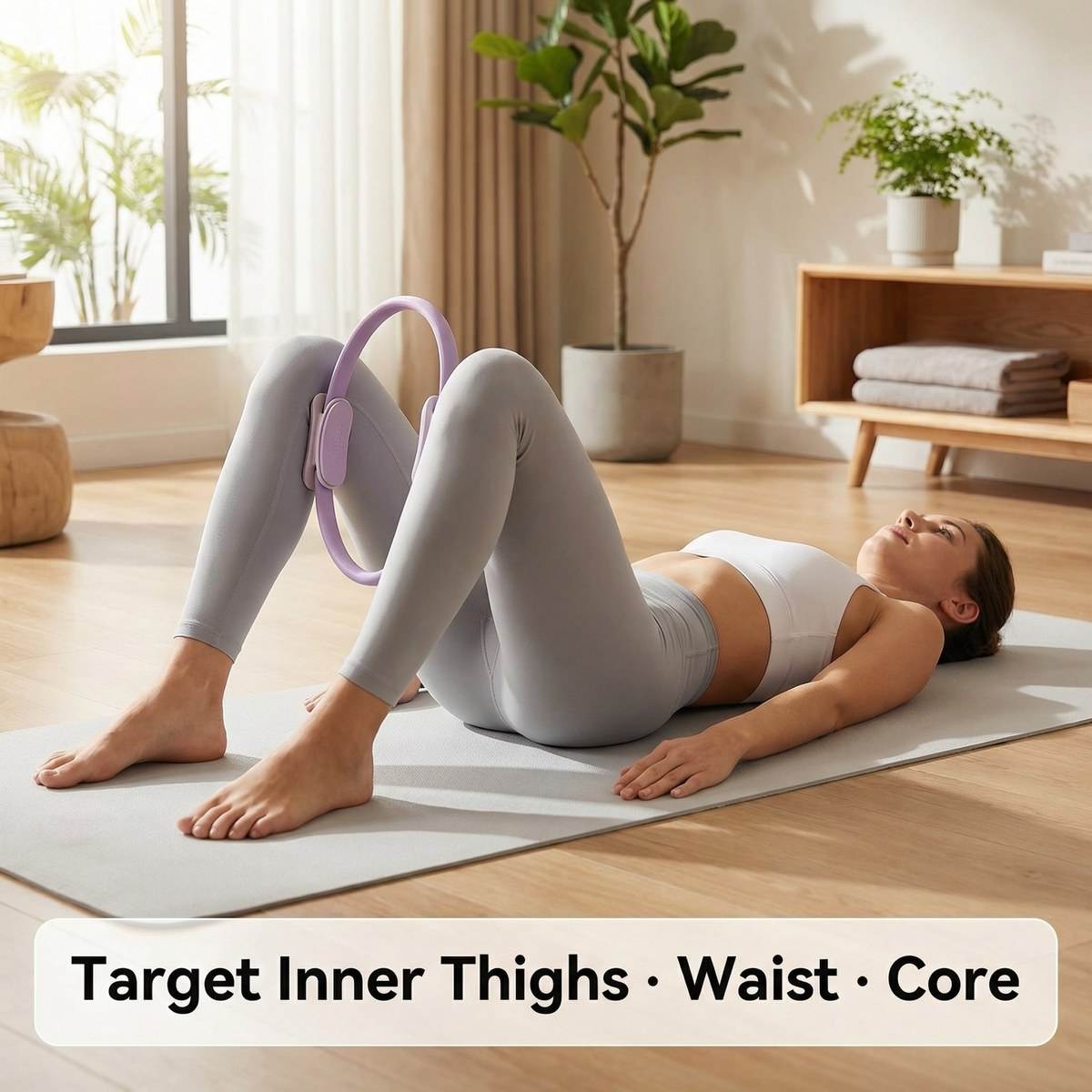 Pilates Yoga Resistance Ring - วงแหวนพิลาทิสขนาด 38 ซม. วงเวียนโยคะสำหรับฝึกกล้ามเนื้อต้นขาและกระชับกล้ามเนื้ออุ้งเชิงกราน อุปกรณ์ออกกำลังกายที่บ้าน