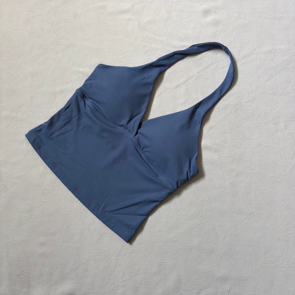 เสื้อกั๊กคอวีแบบคล้องคอพร้อมแผ - Pilates Yoga Wear บทวิจารณ์และราคา