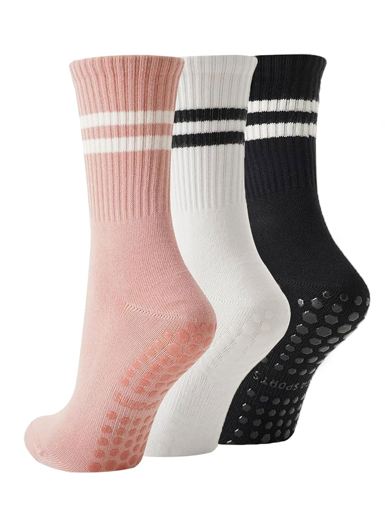 ถุงเท้าโยคะ 3 คู่ ถุงเท้ากันลื - Medias Para Pilates Y Yoga บทวิจารณ์และราคา