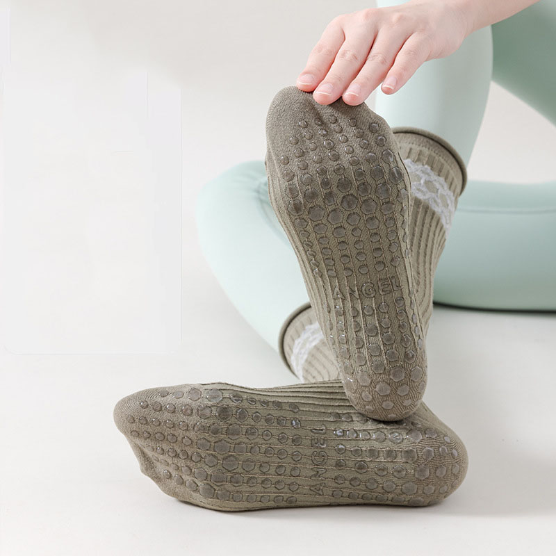ถุงเท้าโยคะสำหรับผู้หญิง ผ้าฝ้ - Medias Para Pilates Y Yoga บทวิจารณ์และราคา