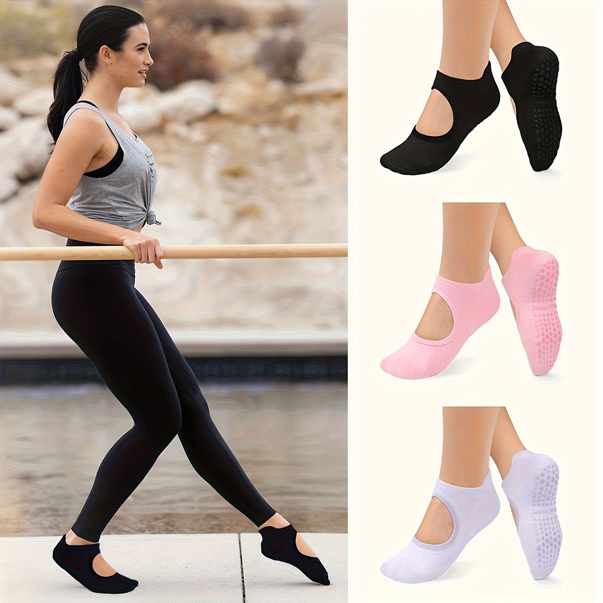 ถุงเท้ากันลื่นสำหรับผู้หญิง สำ - Medias Para Pilates Y Yoga บทวิจารณ์และราคา