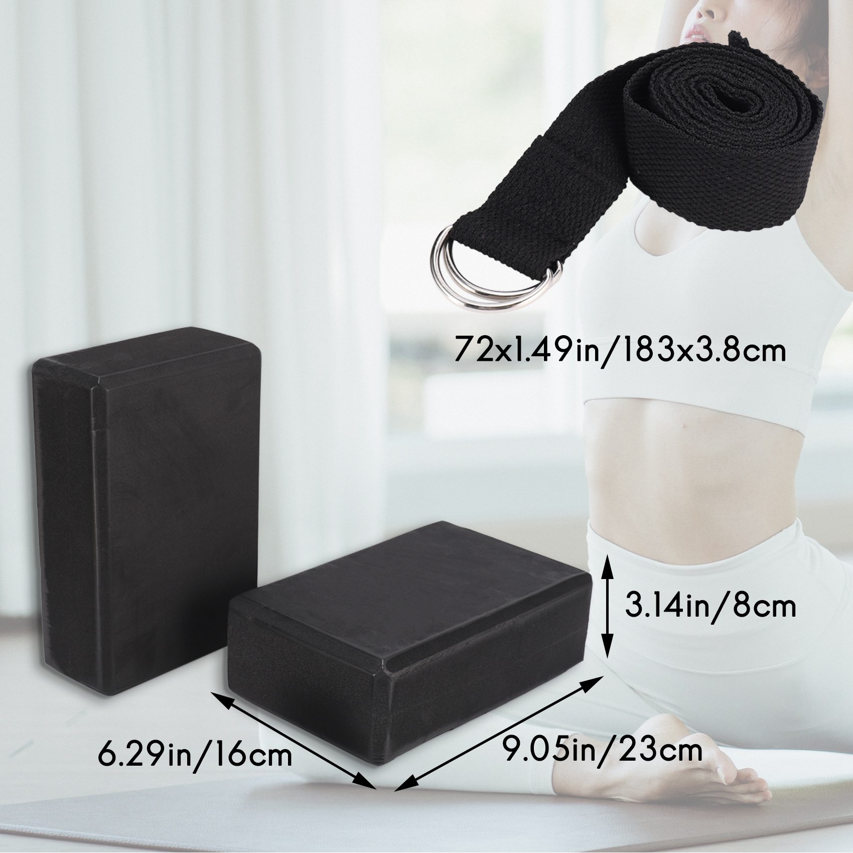 A89E-ชุดบล็อกโยคะและสายโยคะ บล - Pilates Yoga Tone บทวิจารณ์และราคา