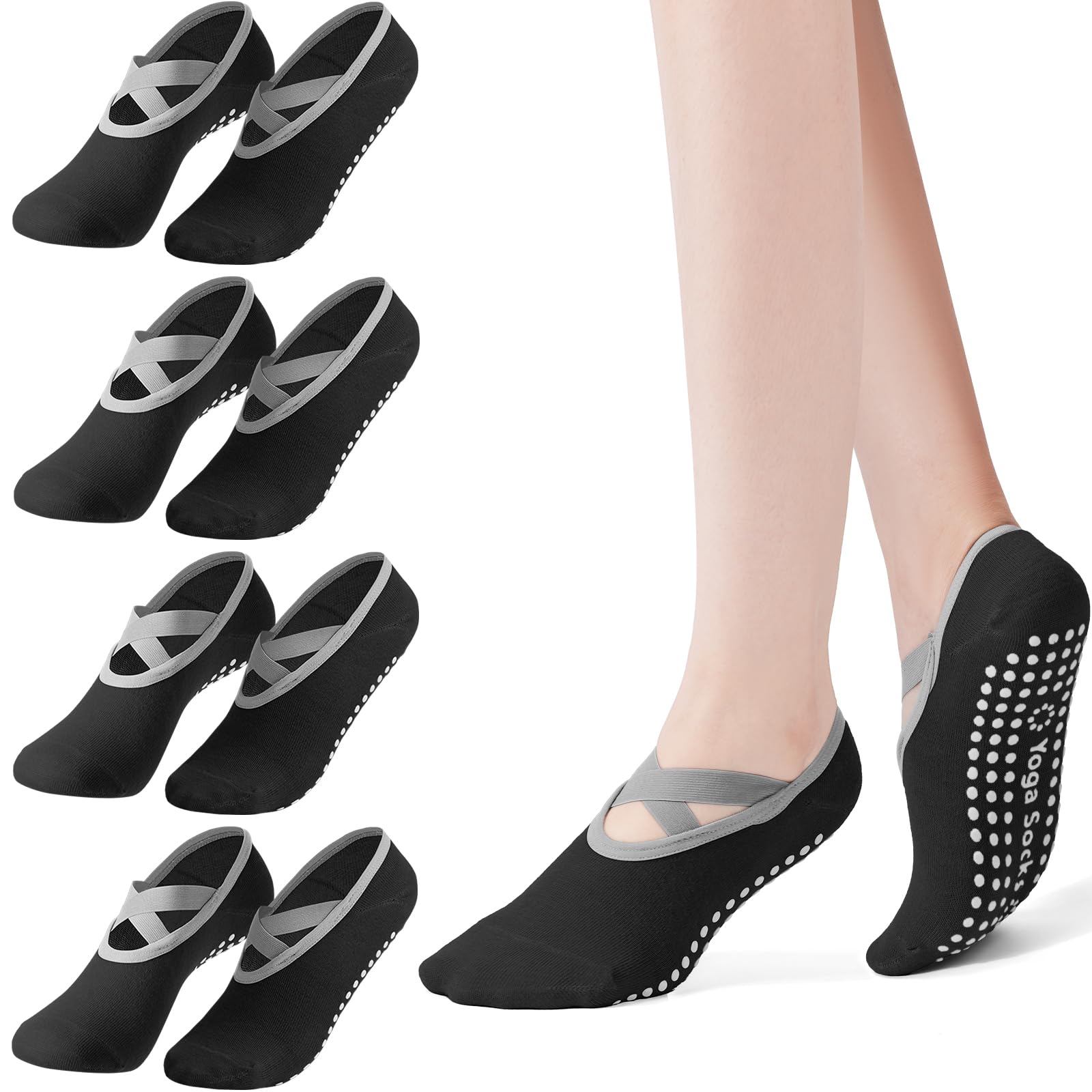 ถุงเท้าพิลาทิสสำหรับผู้หญิง 4  - Medias Para Pilates Y Yoga บทวิจารณ์และราคา