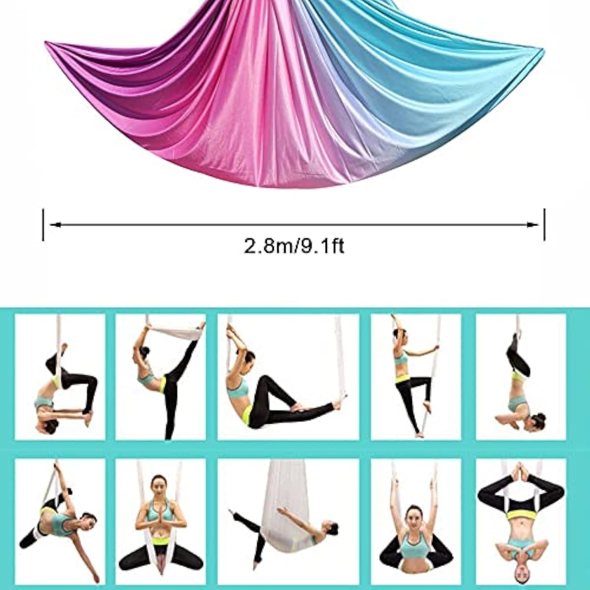 เปลโยคะแบบแขวน 5ม. x 2.8ม. สีม - Pilates Yoga Aerial บทวิจารณ์และราคา