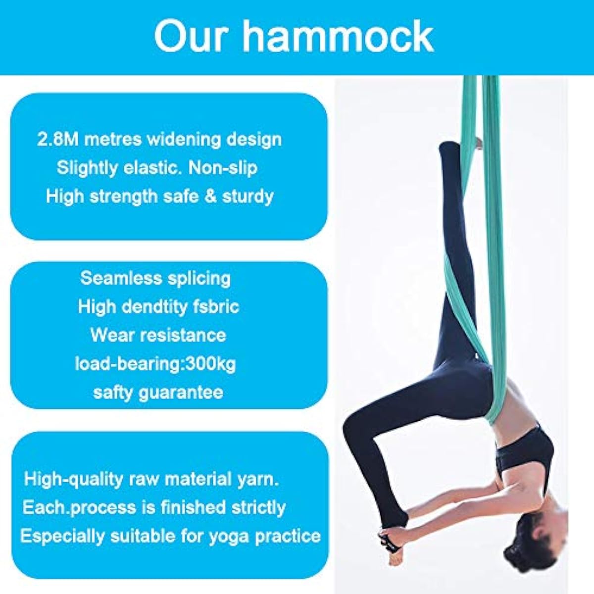 เปลโยคะแบบแขวน 5ม. x 2.8ม. สีม - Pilates Yoga Aerial บทวิจารณ์และราคา