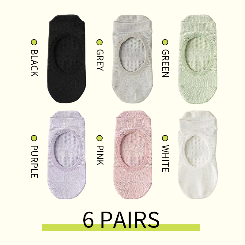 2/12PC ถุงเท้าพิลาทิสแบบไม่มีส - Medias Para Pilates Y Yoga บทวิจารณ์และราคา