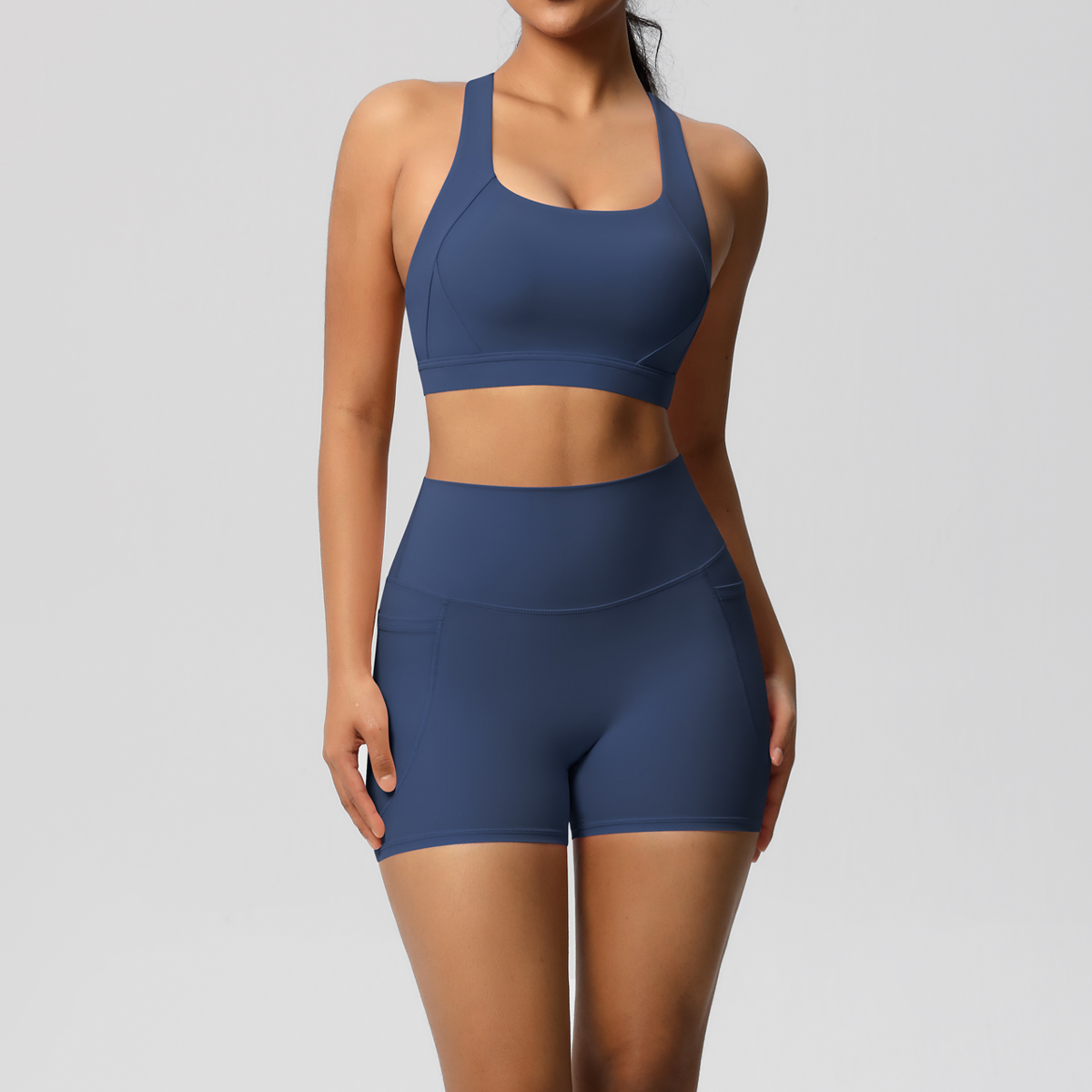 2PCS กีฬา Pocketed ชุดโยคะเสื้ - Pilates Yoga Wear บทวิจารณ์และราคา