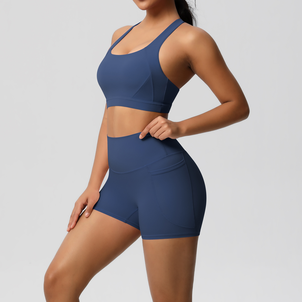 2PCS กีฬา Pocketed ชุดโยคะเสื้ - Pilates Yoga Wear บทวิจารณ์และราคา
